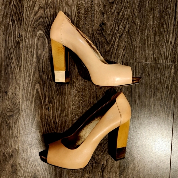 COPY -  BCBG Tan/Camel Color Open Toe Shoes - Picture 6 of 15